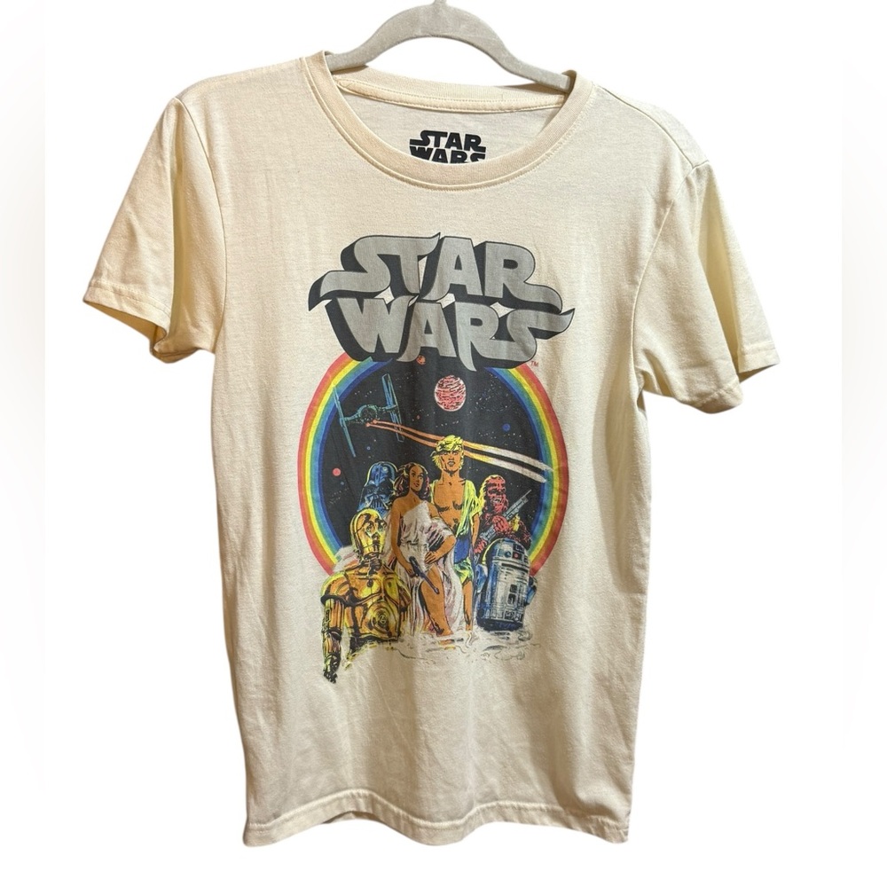 Star Wars Graphic Tee Classic Retro Style Movie Merch Fandom Cosplay Casual Sz S